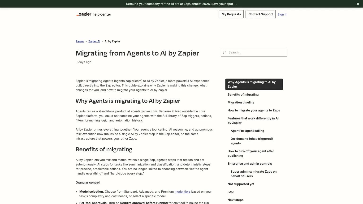 Zapier's official Agents migration guide