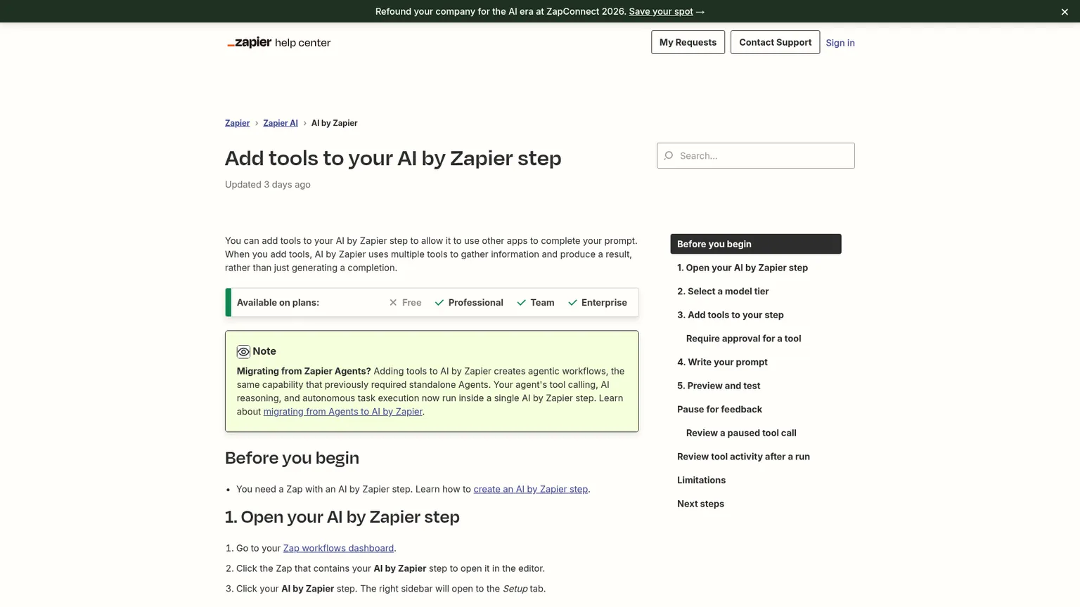 AI by Zapier tool and approval settings